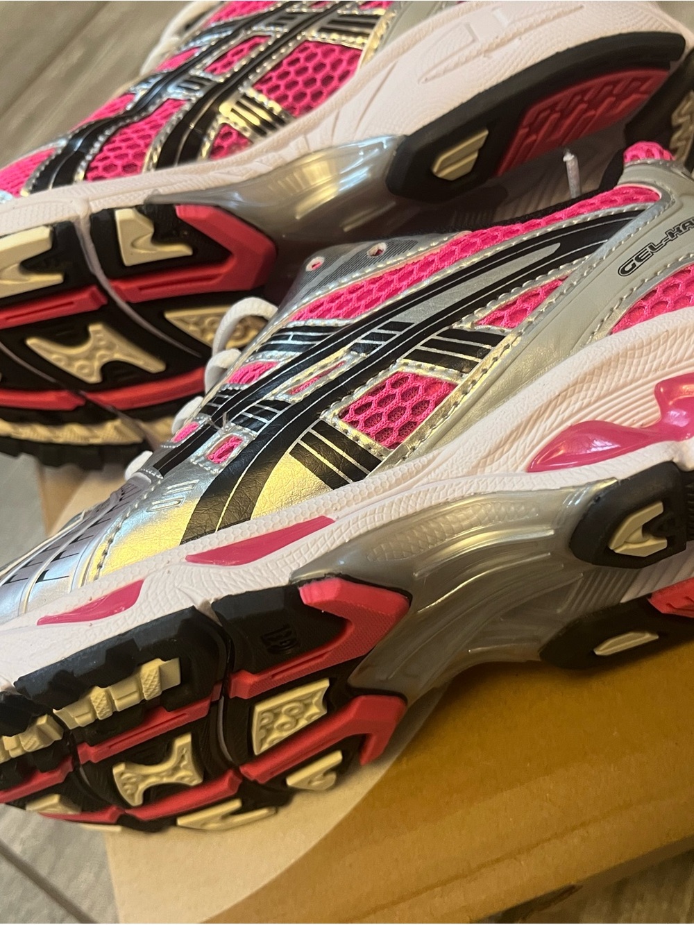 ASICS Silver and Hot Pink Women's Athletic Running Shoes